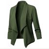 Damen Slim Fit Langarm Unifarben Blazer Vielseitige Stretchmanschette Revers Jacke für Bürokleidung, Eleganter Karriere Open Front Mantel für Pendler