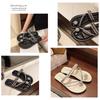 JMXD-Flat Bottom Cool Slippers Female Summer Wear, Rhinestone Fairy Wind Soft Bottom Non-slip Toe Beach One-word Drag