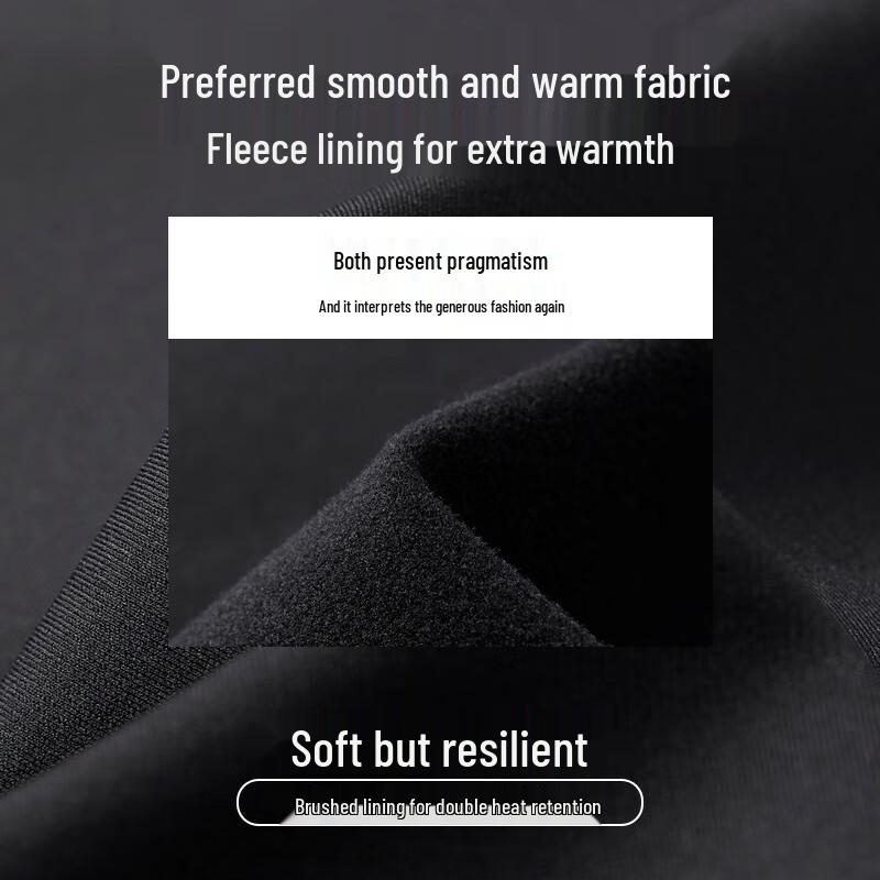 EMZ Ordos Men's Fleece Lined Stretch Straight-Leg Business Casual Pants