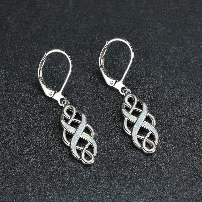 

Summer Chinese style rose gold opal woven ear buckle women ins independent design creative earrings trinkets