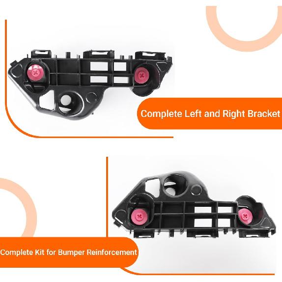 Front Bumper Bracket Compatible with Toyota Camry 2018-- Driver and Passenger Side Pair, Direct Fit for 52535-06210 52536-06210, OEM Quality ABS
