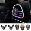 Car Vent Freshener Gift Halloween Air Clip, Metallic Skull Bat Clip Charm, Cool Auto Aroma Diffuser for Gothic Truck Interior Accessories
