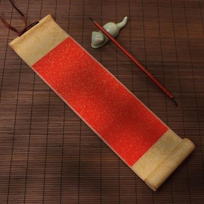 Painting Drawing Paper Gilded Rice Paper Scroll Blank Hanging Scroll Self-made Gifts Mini Batik Trumpet Scroll Hand-rolled
