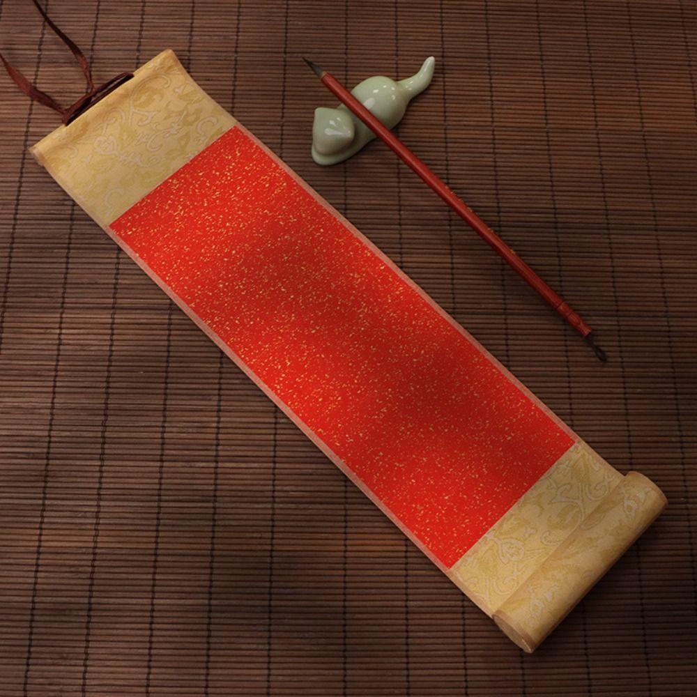 Blank Hanging Scroll Mini Batik Trumpet Scroll Calligraphy Mounting Scroll Office Home Decor