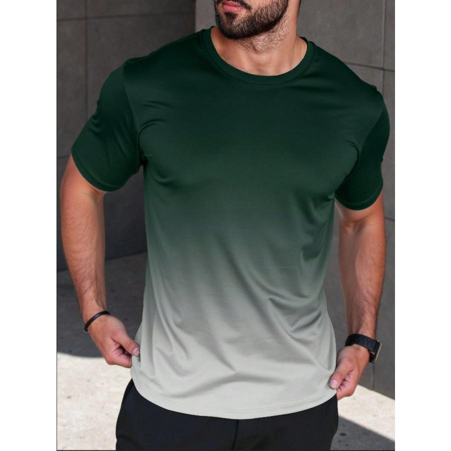 Men Fashion Short Sleeve 3d Print T Shirt Round Neck Summer Plus Size Tees