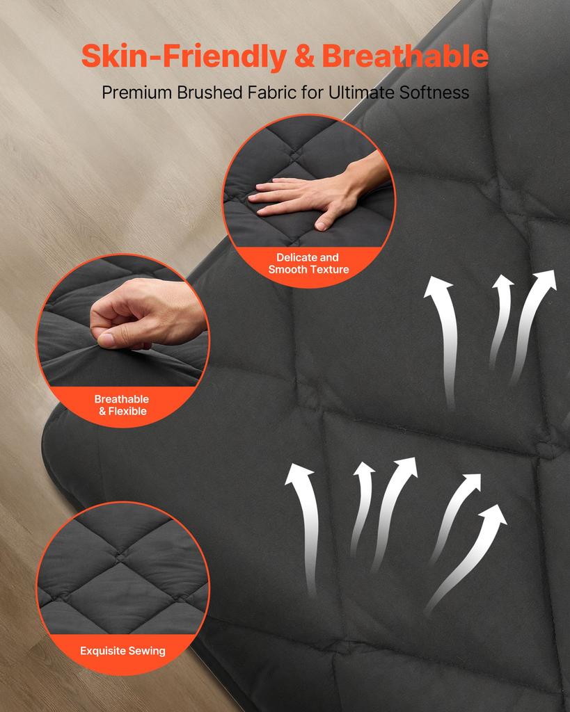 VEVOR Japanese Tatami Mat, Full Size Foldable Japanese Tatami Mattress, Futon Mattress with Storage Bag & Fastener, 9-Layer Floor Mat for Sleeping