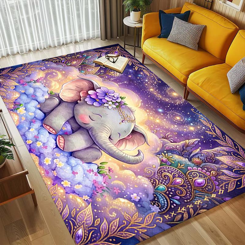 Dream Elephant Living Room Nonslip Area Rug Soft Carpet For Bedroom Game Playroom Sofa Office Home Decor Doormat Christmas Gift C929236