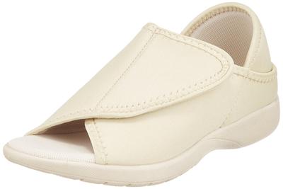 Kobes Room Shoes Large Slippers, Heel-Free (Open Toe), Beige,