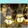 Christmas Snowman Decor With Led Lights And Knit Hat For Holiday Festivities