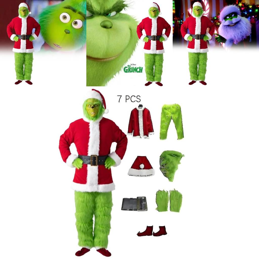 The Grinch Christmas Costume Cosplay Outfit For Adults Holiday Party