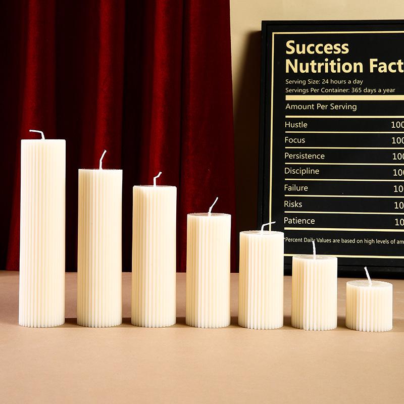 White Cylindrical Aromatherapy Soy Candle - Creative Ornament for Holiday Atmosphere