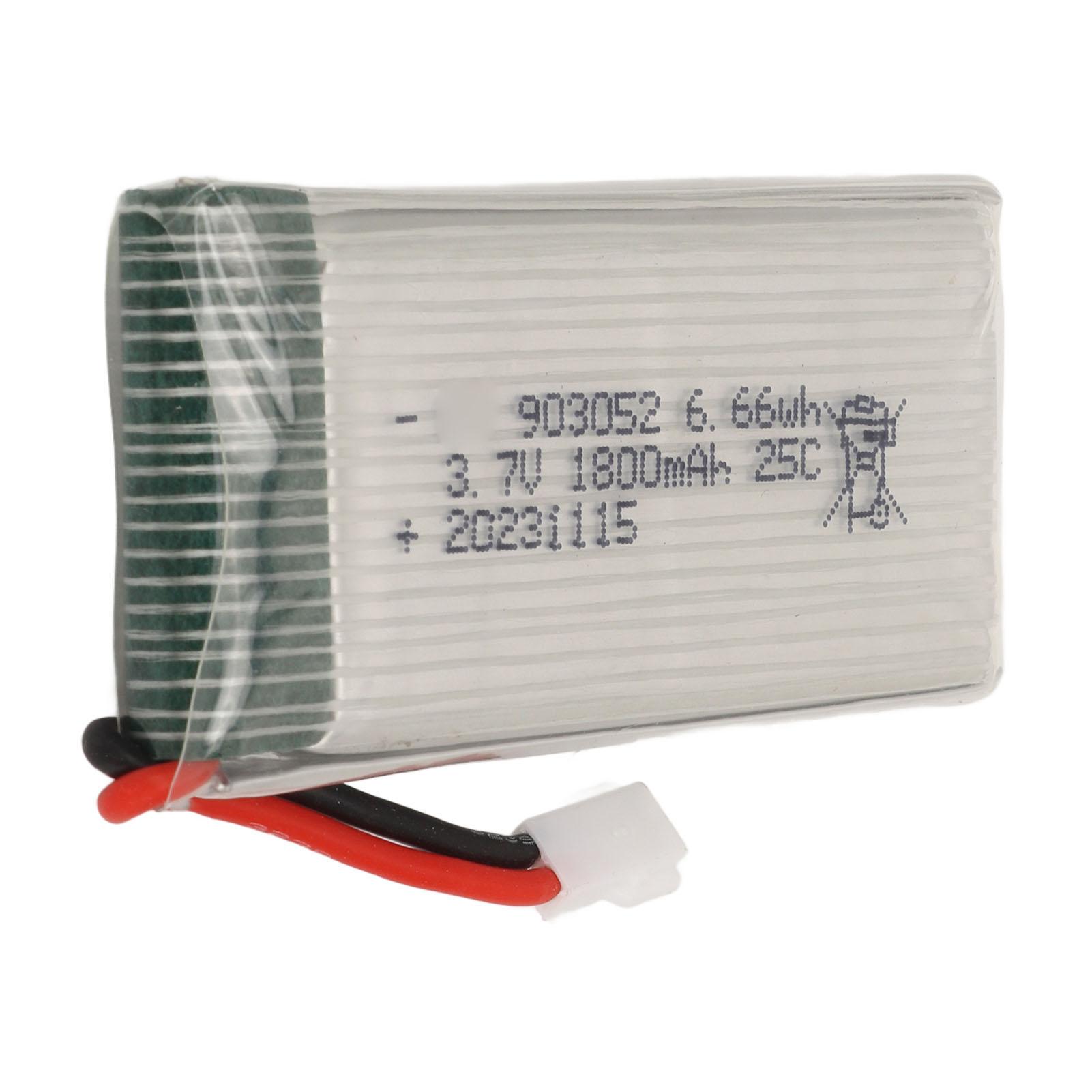 

1800mAh 3.7V RC Drone Battery With XH2.54 Plug 903052 25C High Rate RC Helicopter Lithium Battery For X5SW