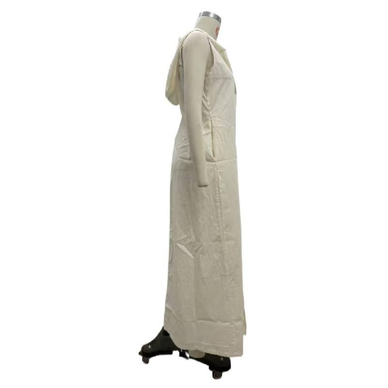 2026 New Women's Casual Loose Sleeveless Long Dress with Single-Breasted Buttons and Fashionable Hood