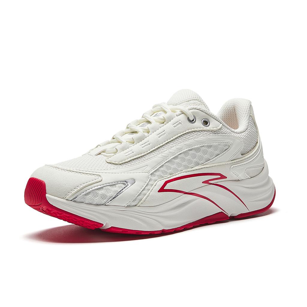 Anta At681 Asphalt Dominator Retro Versatile Shock Absorbing Wear Resistant Breathable Low Top Running Shoes Kids sneaker White Red 922615591-4