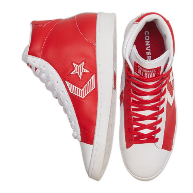 Converse Cons Pro Leather Rivals High-Top Board Shoes Unisex Red and White