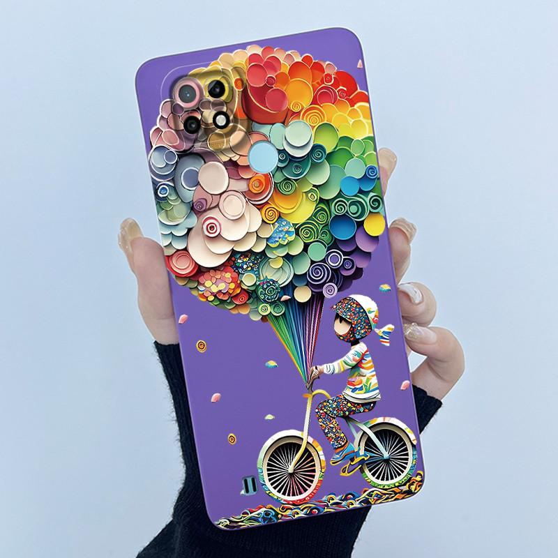 For Realme C21 RMX3201 / C21Y RMX3261 RMX3263 C25Y Phone Case Coque Soft Silicone Sweet Painted Girls Lovely Printed Back Cover