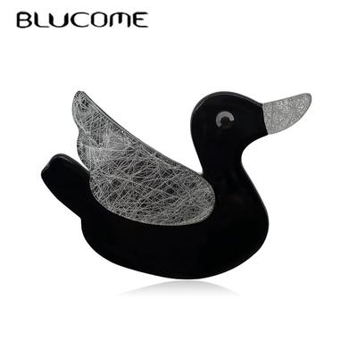 Épingles de sûreté en acrylique faites à la main Broche chapeau canard animal drôle personnalisé Revers de chemise Sac Badge mignon Broche dessin animé Bijou cadeau