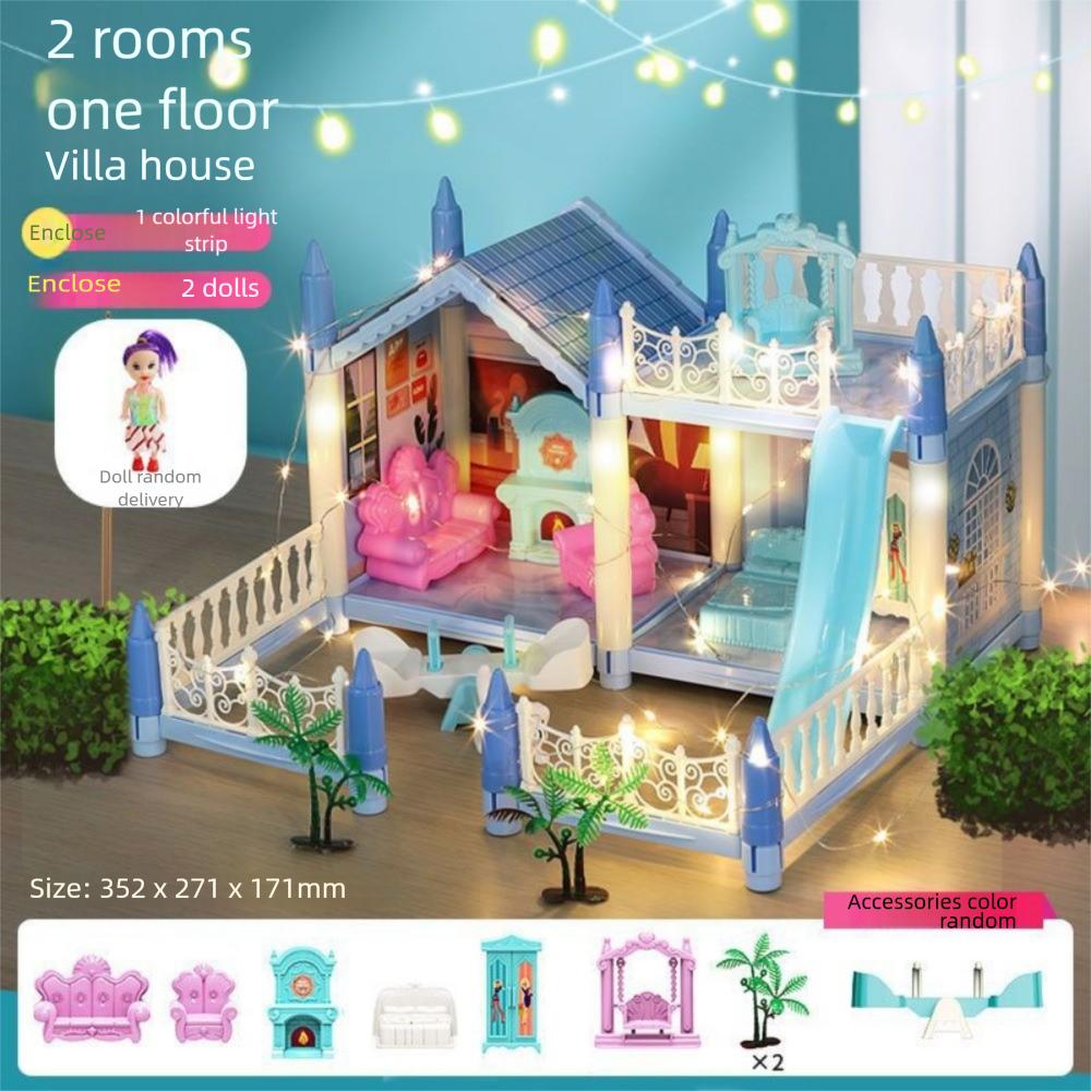 

Разнообразие размеров собранный игрушечный домик пластиковая принцесса вилла мини кукольный домик модель украшения дома 2 rooms