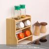 [FSC Product] TAKEMI Slim 3-Tier Bamboo Spice Rack (Kitchen Condiment Storage) - Stylish, Large Capacity, Slanted Condiment Rack for Tabletop Use