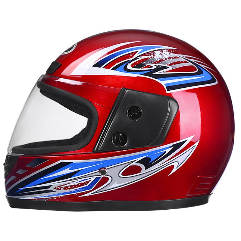 

Мотоциклетный шлем Шлем для электромобиля Велосипедный защитный шлем Унисекс Полнолицевой шлем 105 красный