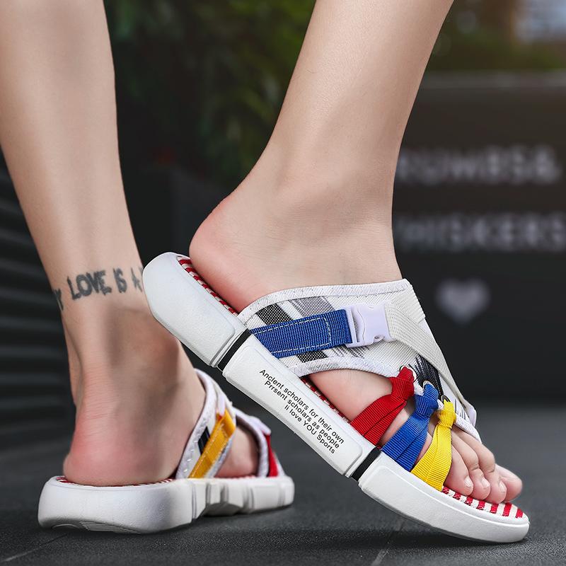 2025 Handmade Breathable Beach Sandals Men's Braided Colour Outdoor Slippers Anti-Slip Sole Summer Casual Shoes Euro 38-45