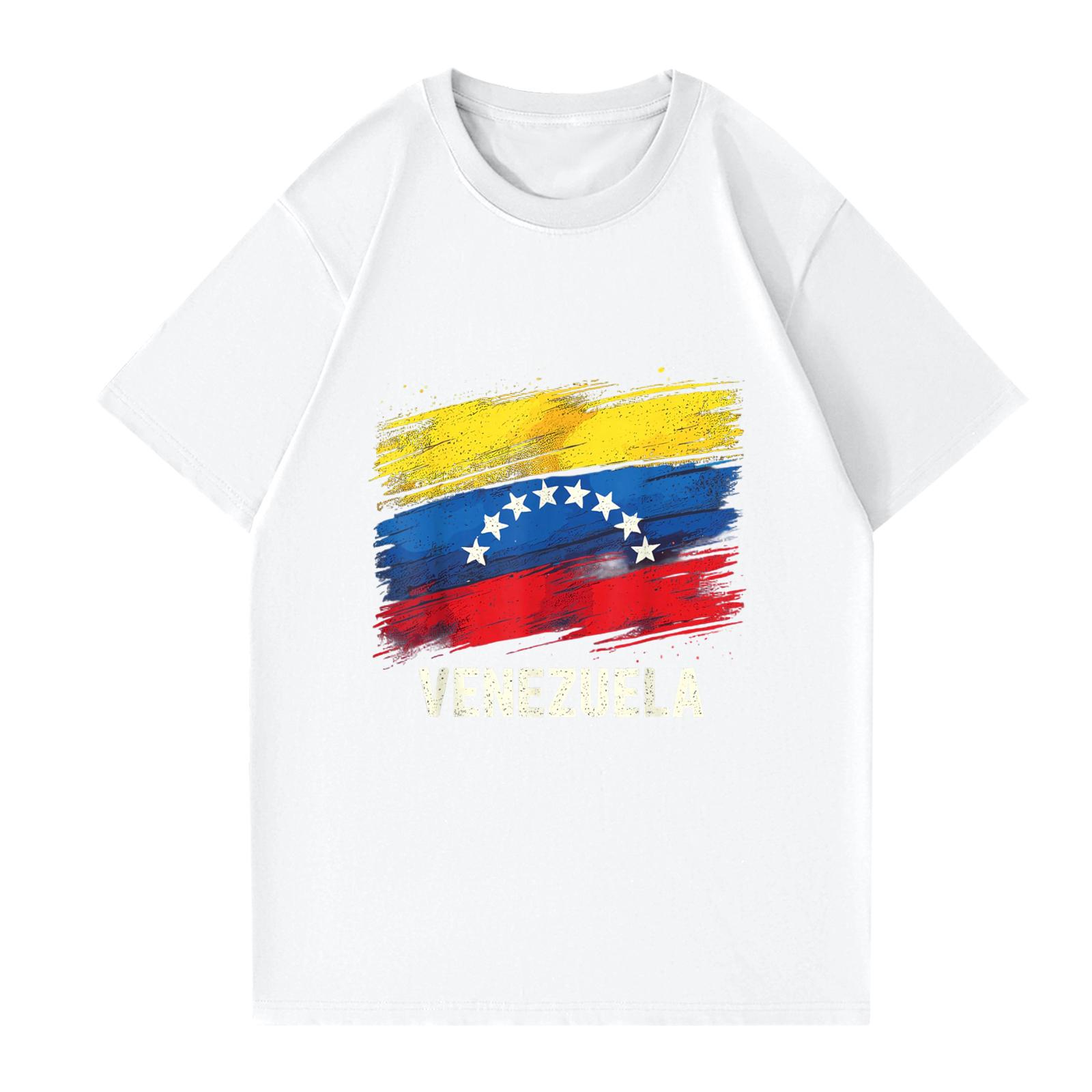 Женская и мужская модная футболка с круглым вырезом повседневная с принтом с коротким рукавом XL белый 1530₽