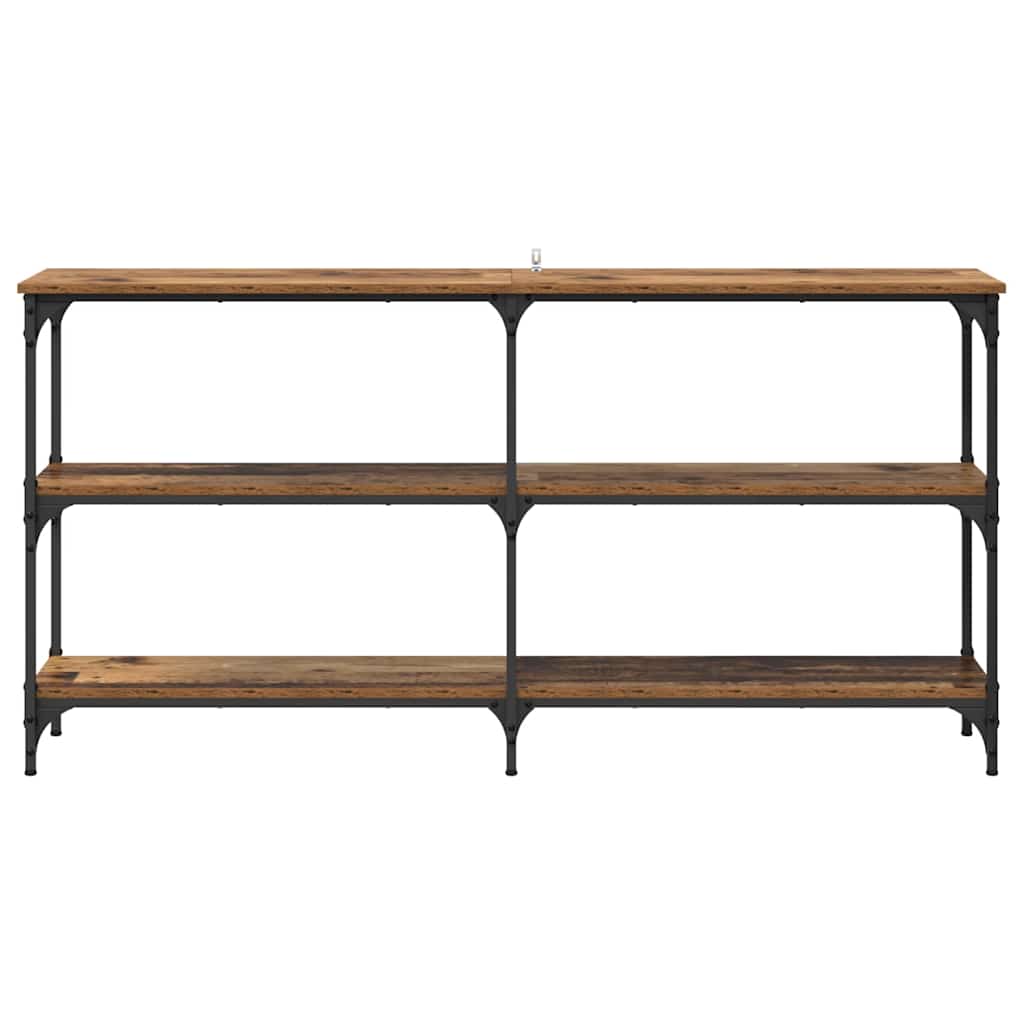 Industrial Console Table Reclaimed Wood Look 150 x 29 x 75 cm Plywood and Metal