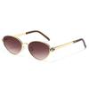 New retro fashion European and American high-end sunglasses, men's and women's spirit snake head cat eye light luxury metal sunglasses