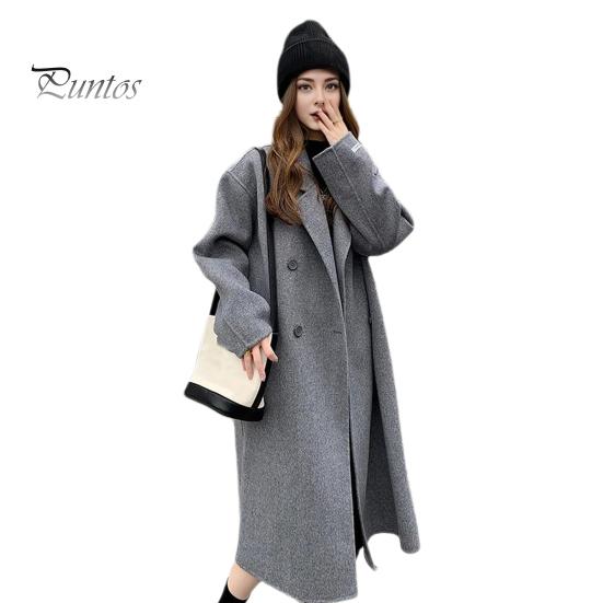 

Женский шерстяной пиджак с лацканами, пальто с длинным рукавом и передними карманами, повседневная верхняя одежда, женское пальто для повседневной носки на осень-зиму M