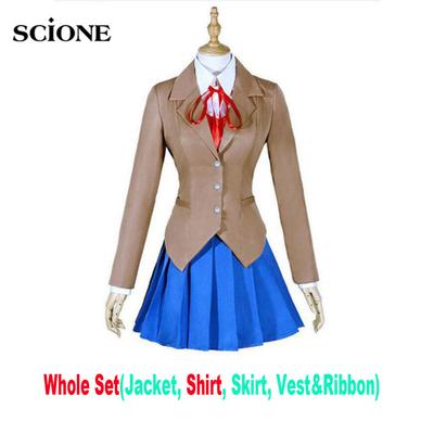 Literárny klub Scione Monika Anime Cosplay Kostým Sayori Yuri Natsuki Kostým Ženy Školská uniforma