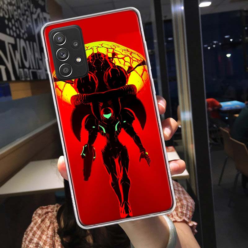 Game M-METROID Phone Case for Samsung A54 A57 A37 A17 A14 A15 A12 A24 A34 A55 A35 A25 A52S A07 A05S A04S A22 A32 A72 Galaxy Note