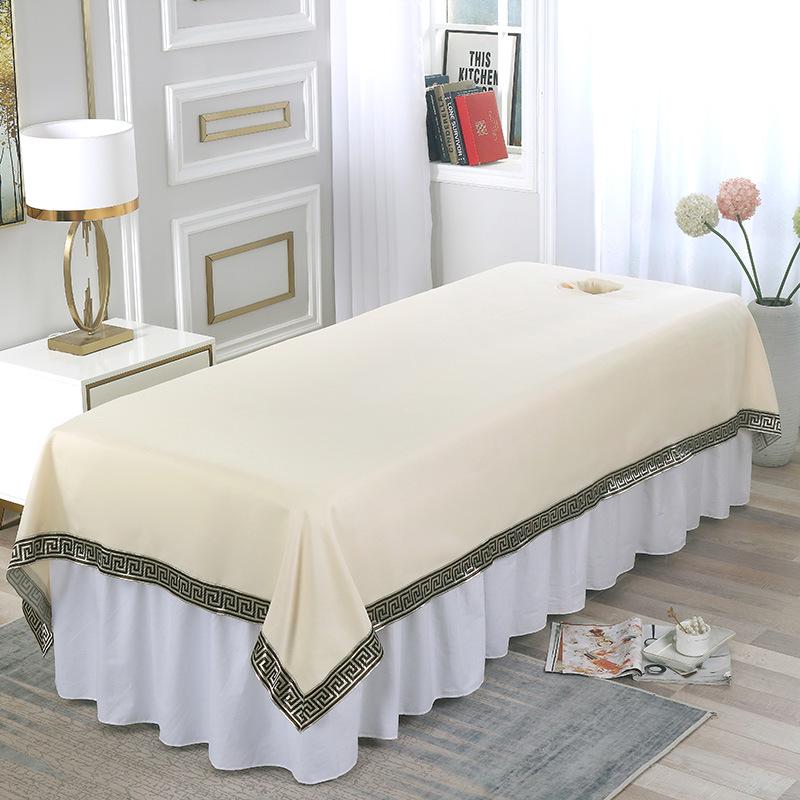 Thickened Cotton Linen Massage Bed Sheet - Solid Color