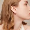 WOSTU 925 Silver Simple Star Hoop Earrings For Women Black Gold Statement Geometric Hollow Ear Buckle Minimalism Party