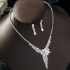 Luxury Temperament Beautiful Loose Diamonds Zircon Jewelry Set Necklace Earrings Set Chain Bridal Jewelry