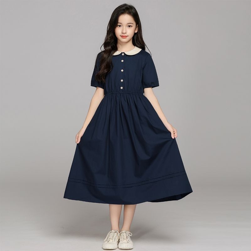 Girls' fashionable fitted and loose-fitting dress for summer, elegant princess-style children's dress