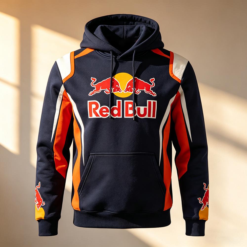 Red Bull Heren lente- en herfstkleding voor  F1 Racing en Motorrijden,  Niche Stijl, Nieuw Bedrukt Model met Lange Mouwen 4XL