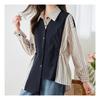 Navava Men 2 In 1 shirrIng Stripe Long Sleeve Shirt Nb1912