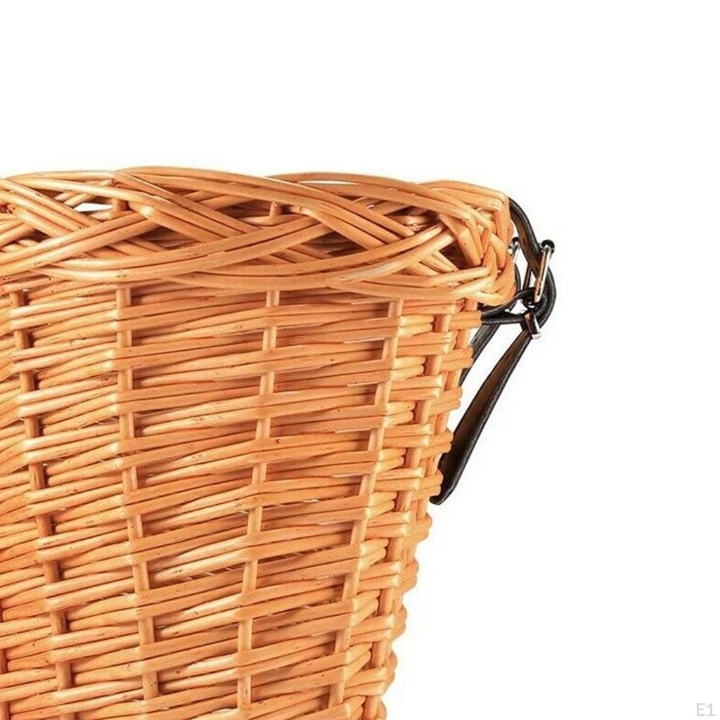 Cesto Anteriore Manubrio Bicicletta Ciclismo Stoccaggio Donna Shopping Rattan