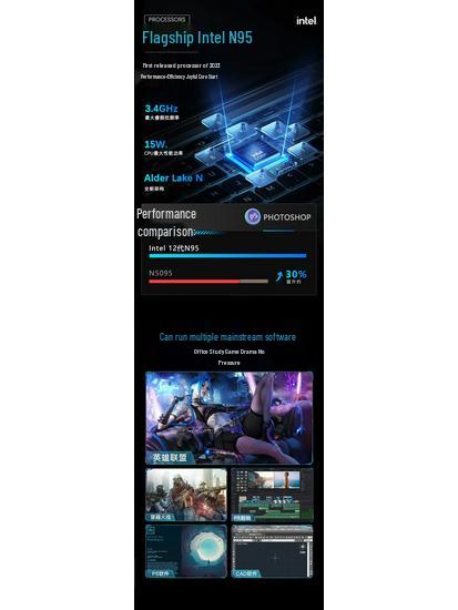 N95 N5095 Student & Office Thin Lightweight Notebook for Business & Gaming