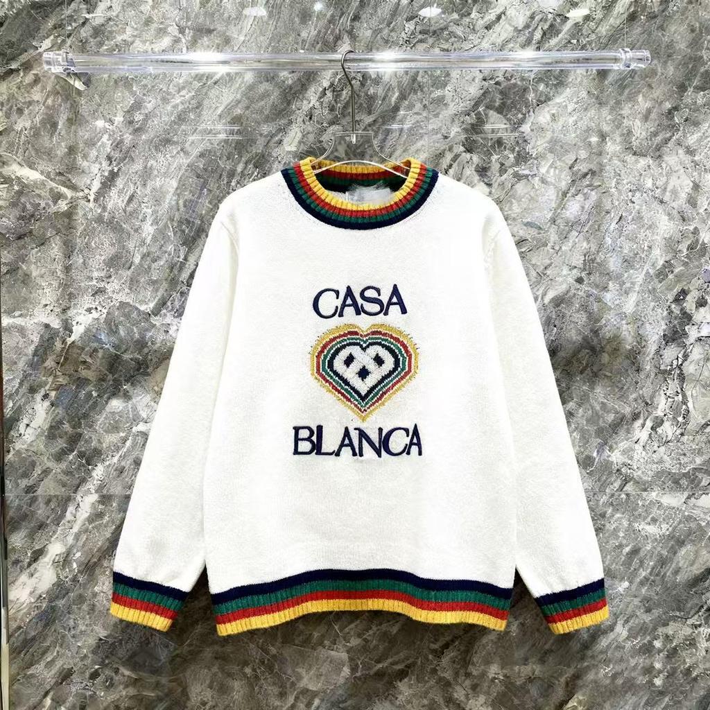 European Style CASA Knit Piqué Polo with Patchwork Pattern - Unisex Design Sweater