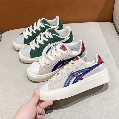 Summer New Sports Shoes Women's Student Color Matching Lace-up Women's Shoes Fashion Casual All-Match White Shoes Women