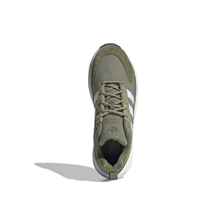Adidas Originals ZX 22 Boost Comfortable Fabric Non-Slip Wear-Resistant Breathable Low-Top Running Shoes Unisex Sneaker Army-Green GX2040