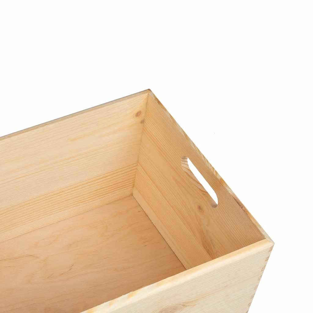 Vidaxl Skrzynka Drewniana Z Uchwytami, 40X30X23Cm, Lite Drewno Sosnowe
