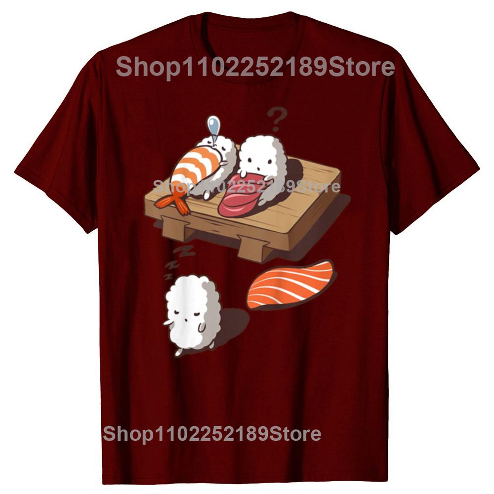 Sleep Walking Sushi Japanese Foodie T Shirts Graphic Cotton Streetwear Short Sleeve Birthday Gifts Summer T-shirt Mens Clothing