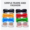 Retro Clear Blue Square Sun Glasses Shades Small Rectangle Sunglasses Eyewear