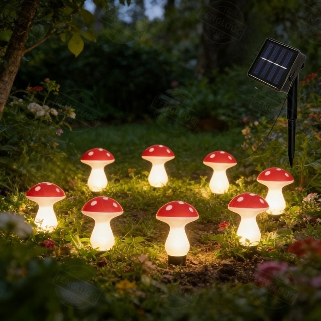 Ground Plug Lights 8 Pack 5.5M Solar Powered Lights Outdoor Plug In Stake Lights With 8 Lighting Modes Solar Powered