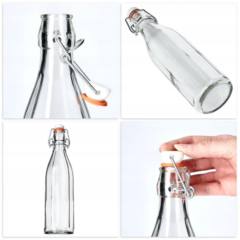 KADAX Glasflasche für Likör Saft Wein Korken 0,5L