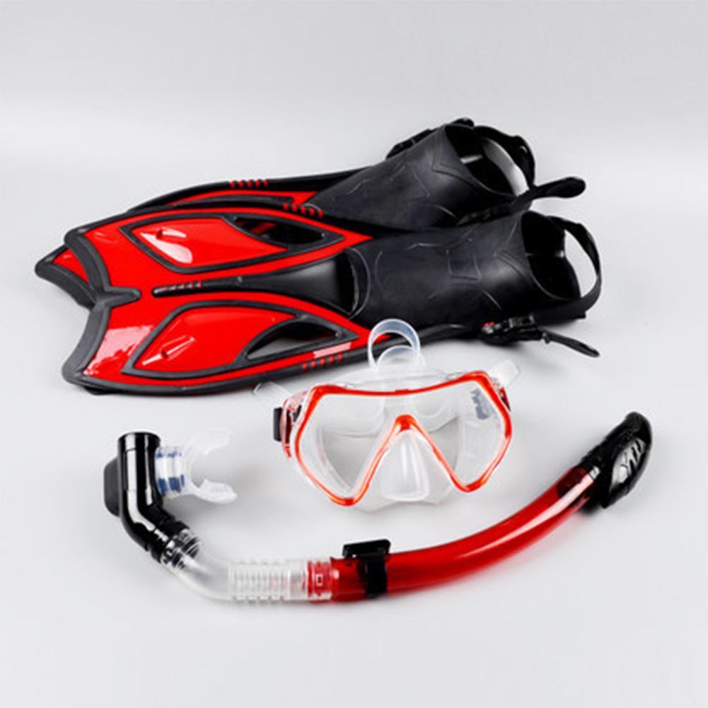 Exquisite Diving Set Silicone Snorkel Flippers Shortsighted Swim Goggles Diving Accessories