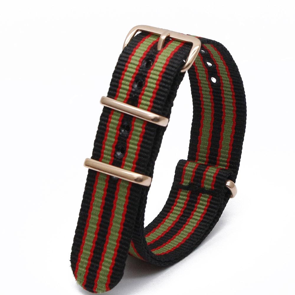 Rose Gold Buckle Nylon Watch Strap - Canvas Replacement for DW Watches
