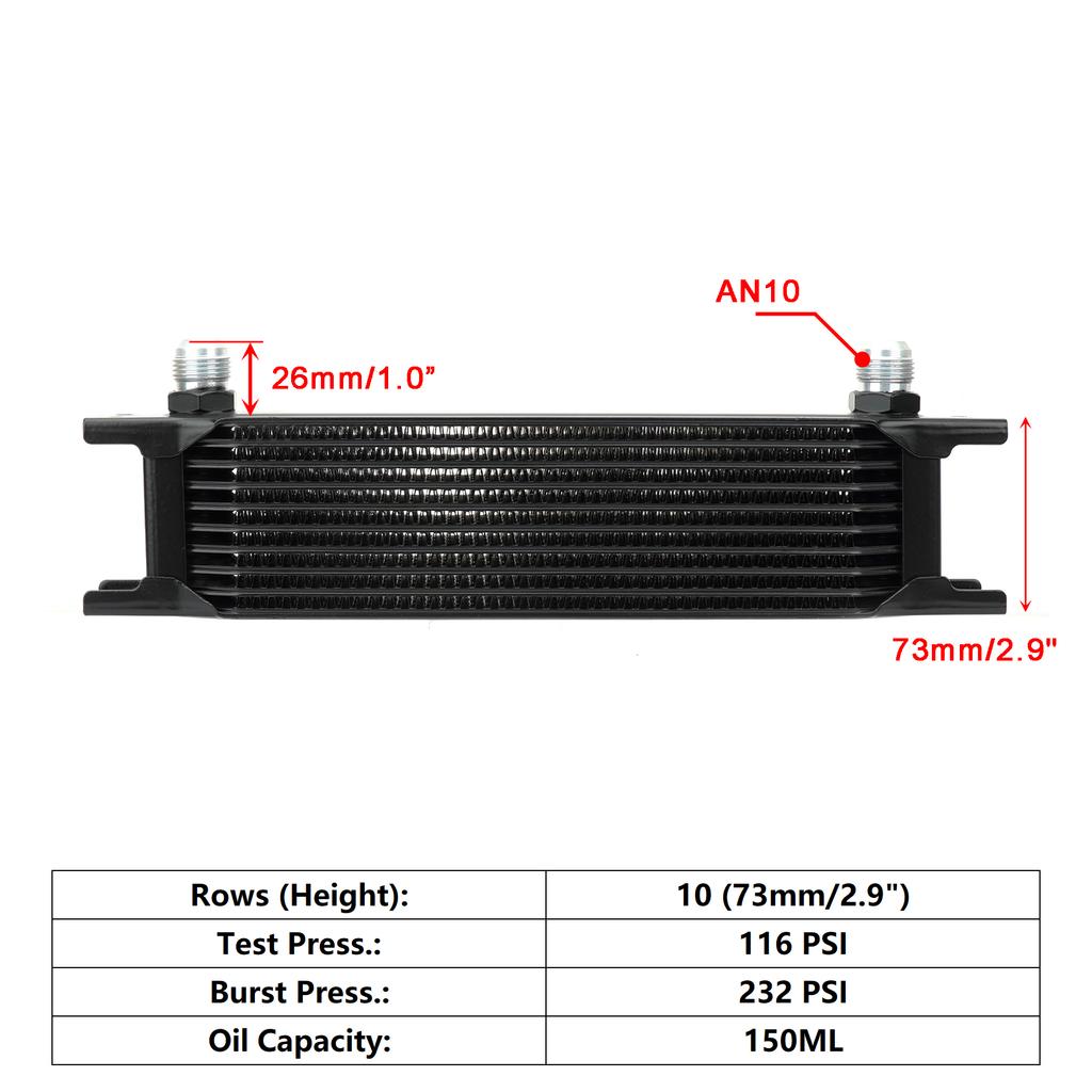Oil Cooler AN10 Universal British Engine Transmission Oil Cooler Cooling System Aluminum 7/10/13/16/19/25/30 Rows Oil Radiator